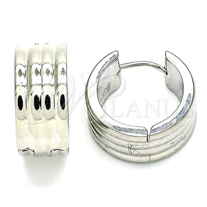 Stainless Steel Hoop Earrings — Huggie Hoop Polished 02. — main product view — SKU 141328 | Acero Inoxidable aretes de aro — Huggie Hoop pulido 02. — SKU 141328