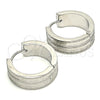 Stainless Steel Huggie Hoop, Matte Finish, Steel Finish, 02.230.0058.20