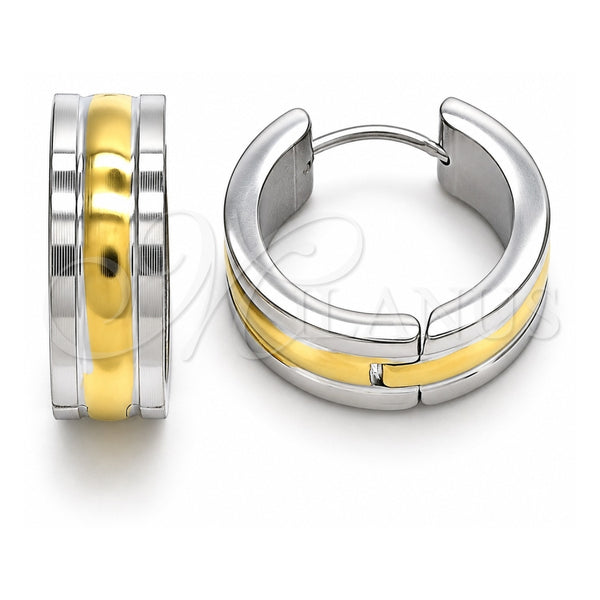 Stainless Steel Huggie Hoop, Polished, Two Tone, 02.230.0061.20