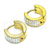 Stainless Steel Huggie Hoop, with Aurore Boreale Crystal, Polished, Golden Finish, 02.230.0068.1.12