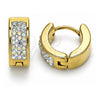 Stainless Steel Huggie Hoop, with Aurore Boreale Crystal, Polished, Golden Finish, 02.230.0068.1.12