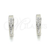 Stainless Steel Huggie Hoop, with White Crystal, Polished, Steel Finish, 02.230.0070.12