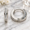 Stainless Steel Huggie Hoop, with White Crystal, Polished, Steel Finish, 02.230.0070.12