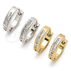 Stainless Steel Huggie Hoop, with White Crystal, Polished, Steel Finish, 02.230.0070.12