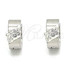 Stainless Steel Huggie Hoop, with White Crystal, Polished, Steel Finish, 02.230.0045.2.12