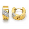 Stainless Steel Huggie Hoop, with White Crystal, Polished, Golden Finish, 02.230.0045.3.12
