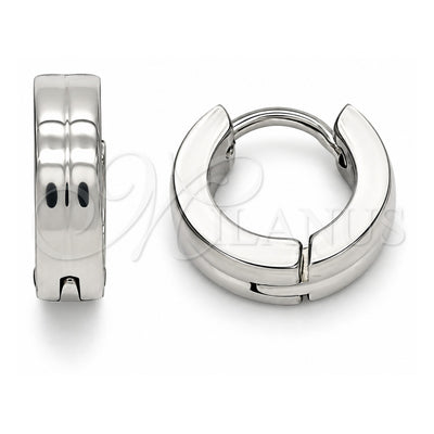 Stainless Steel Huggie Hoop, Polished, Steel Finish, 02.255.0004.10