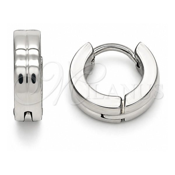 Stainless Steel Huggie Hoop, Polished, Steel Finish, 02.255.0004.10
