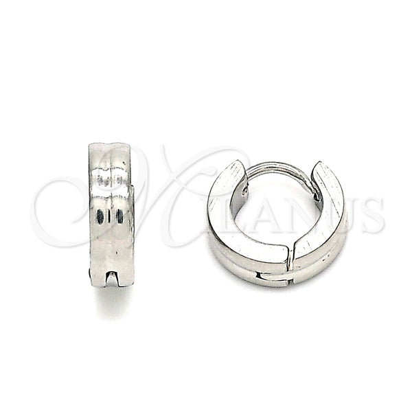 Stainless Steel Hoop Earrings — Huggie Hoop Polished 02. — main product view — SKU 141375 | Acero Inoxidable aretes de aro — Huggie Hoop pulido 02. — SKU 141375