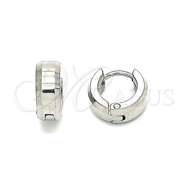 Stainless Steel Hoop Earrings — Huggie Hoop Polished 02. — main product view — SKU 141377 | Acero Inoxidable aretes de aro — Huggie Hoop pulido 02. — SKU 141377