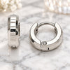 Stainless Steel Huggie Hoop, Polished, Steel Finish, 02.255.0006.10
