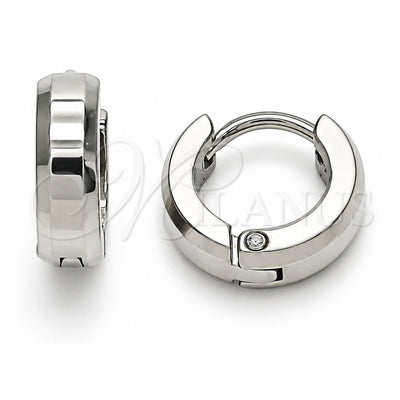 Stainless Steel Huggie Hoop, Polished, Steel Finish, 02.255.0006.10