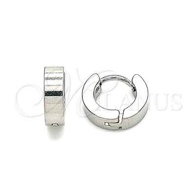 Stainless Steel Hoop Earrings — Huggie Hoop Polished 02. for wholesale, main product view