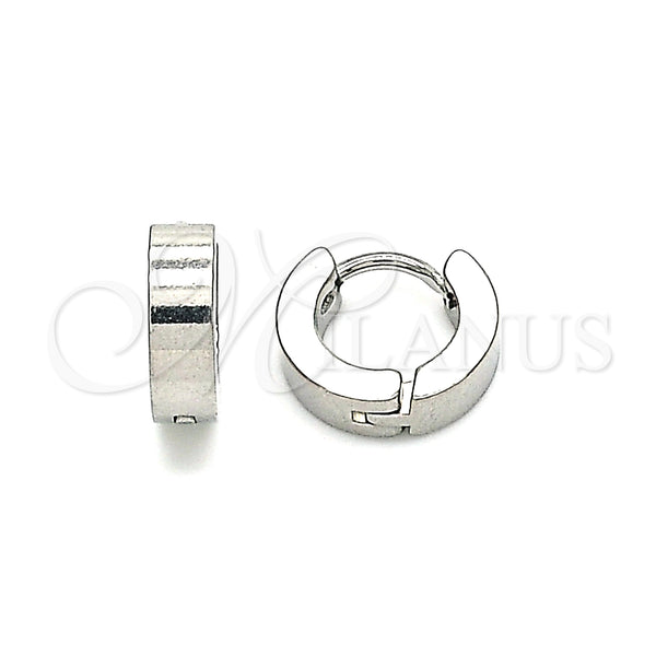 Stainless Steel Hoop Earrings — Huggie Hoop Polished 02. — main product view — SKU 141379 | Acero Inoxidable aretes de aro — Huggie Hoop pulido 02. — SKU 141379