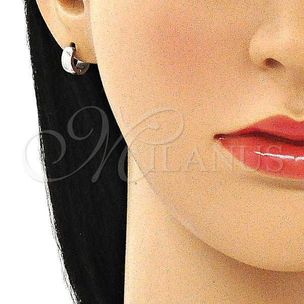 Stainless Steel Hoop Earrings — Huggie Hoop Polished 02. — alternate product view — SKU 141380 | Acero Inoxidable aretes de aro — Huggie Hoop pulido 02. — SKU 141380