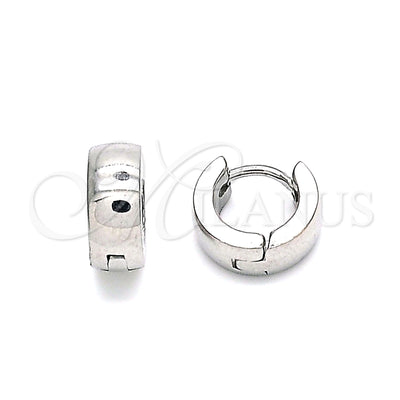 Stainless Steel Hoop Earrings — Huggie Hoop Polished 02. for wholesale, main product view