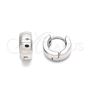 Stainless Steel Hoop Earrings — Huggie Hoop Polished 02. — main product view — SKU 141380 | Acero Inoxidable aretes de aro — Huggie Hoop pulido 02. — SKU 141380