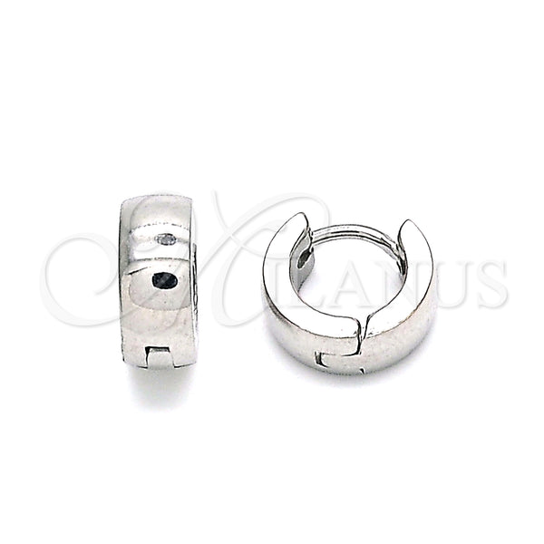 Stainless Steel Hoop Earrings — Huggie Hoop Polished 02. — main product view — SKU 141380 | Acero Inoxidable aretes de aro — Huggie Hoop pulido 02. — SKU 141380