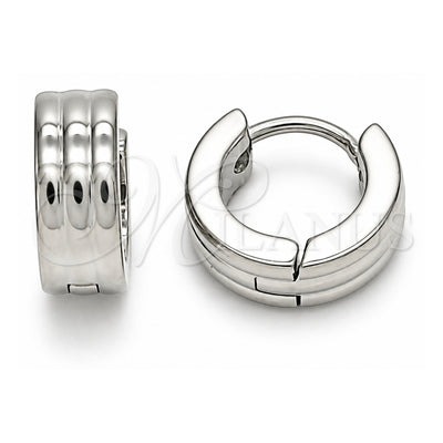 Stainless Steel Huggie Hoop, Polished, Steel Finish, 02.255.0009.10