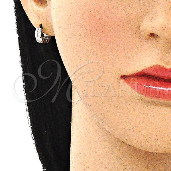 Stainless Steel Hoop Earrings — Huggie Hoop Polished 02. — alternate product view — SKU 141382 | Acero Inoxidable aretes de aro — Huggie Hoop pulido 02. — SKU 141382