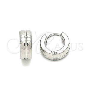 Stainless Steel Hoop Earrings — Huggie Hoop Polished 02. — main product view — SKU 141382 | Acero Inoxidable aretes de aro — Huggie Hoop pulido 02. — SKU 141382
