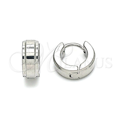 Stainless Steel Hoop Earrings — Huggie Hoop Polished 02. for wholesale, main product view