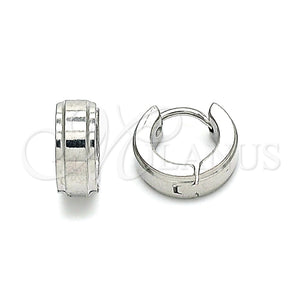 Stainless Steel Hoop Earrings — Huggie Hoop Polished 02. — main product view — SKU 141383 | Acero Inoxidable aretes de aro — Huggie Hoop pulido 02. — SKU 141383
