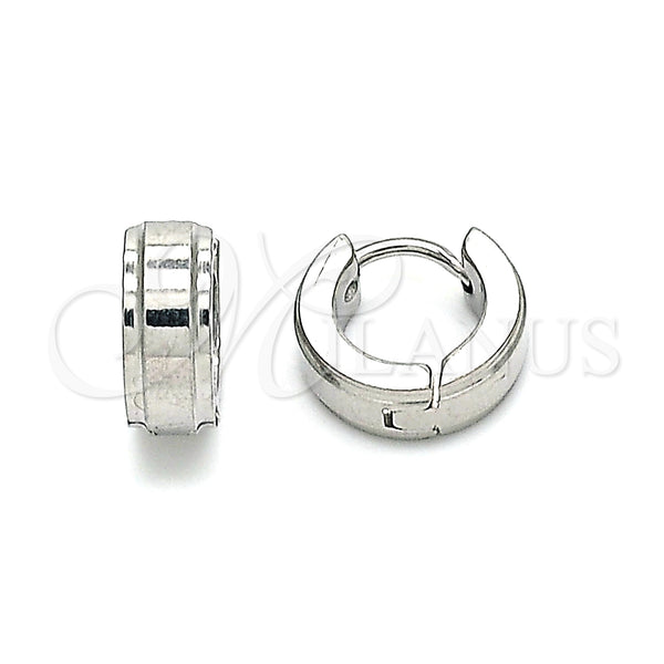 Stainless Steel Hoop Earrings — Huggie Hoop Polished 02. — main product view — SKU 141383 | Acero Inoxidable aretes de aro — Huggie Hoop pulido 02. — SKU 141383