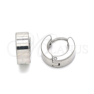 Stainless Steel Hoop Earrings — Huggie Hoop Polished 02. for wholesale, main product view