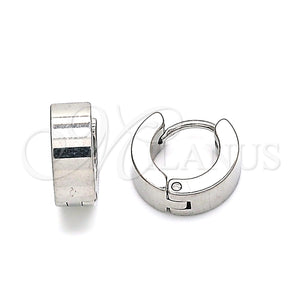 Stainless Steel Hoop Earrings — Huggie Hoop Polished 02. — main product view — SKU 141385 | Acero Inoxidable aretes de aro — Huggie Hoop pulido 02. — SKU 141385