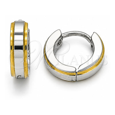 Stainless Steel Huggie Hoop, Polished, Two Tone, 02.255.0015.10