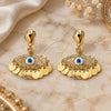 Oro Laminado Long Earring, Gold Filled Style Evil Eye Design, Polished, Golden Finish, 02.331.0030
