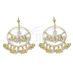 Gold Filled Ring — Long Earring Guadalupe and Butterfly Design with White — main product view — SKU 141391 | Oro Laminado anillo — Long Earring Guadalupe and Butterfly diseño with blanco — SKU 141391