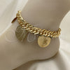 Oro Laminado Charm Anklet , Gold Filled Style Curb Design, Polished, Golden Finish, 03.331.0128.10 (12 MM Thickness, 10 Inches Length)