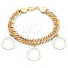 Oro Laminado Charm Anklet , Gold Filled Style Curb Design, Polished, Golden Finish, 03.331.0128.10 (12 MM Thickness, 10 Inches Length)