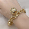 Oro Laminado Charm Bracelet, Gold Filled Style Ball Design, Polished, Golden Finish, 03.331.0129.08 (12 MM Thickness, 8 Inches Length)