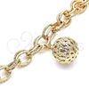 Oro Laminado Charm Bracelet, Gold Filled Style Ball Design, Polished, Golden Finish, 03.331.0129.08 (12 MM Thickness, 8 Inches Length)