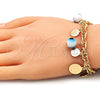Oro Laminado Charm Bracelet, Gold Filled Style Evil Eye Design, Polished, Golden Finish, 03.331.0133.08 (06 MM Thickness, 8 Inches Length)