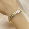 Oro Laminado Fancy Bracelet, Gold Filled Style Polished, Tricolor, 03.331.0134.08 (10 MM Thickness, 8 Inches Length)