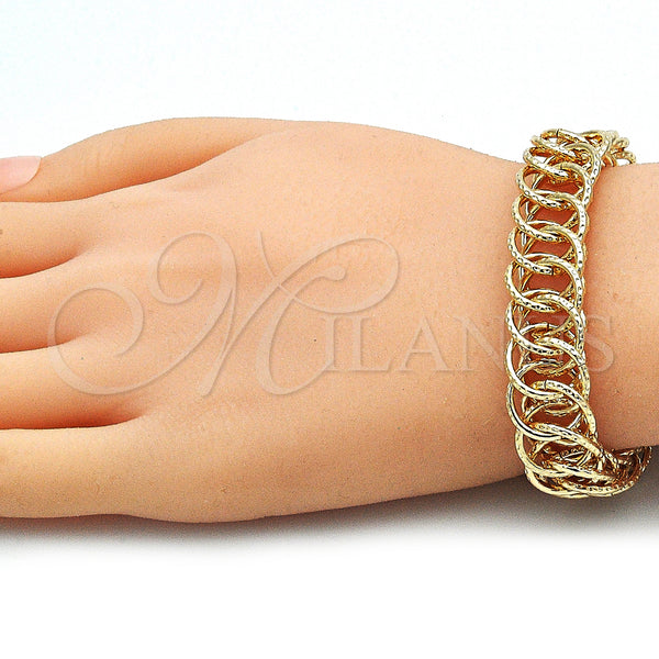 Gold Filled Bracelet — Fancy Bracelet Polished 03. 12 MM Thickness 9 — alternate product view — SKU 141405 | Oro Laminado brazalete — elegante Bracelet pulido 03. 12 MM Thickness 9 — SKU 141405