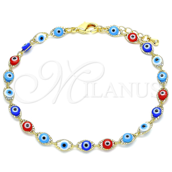 Gold Filled Bracelet — Fancy Bracelet Evil Eye Design Multicolor Resin 03.63. — main product view — SKU 141406 | Oro Laminado brazalete — elegante Bracelet Evil Eye diseño Multicolor Resin 03.63. — SKU 141406