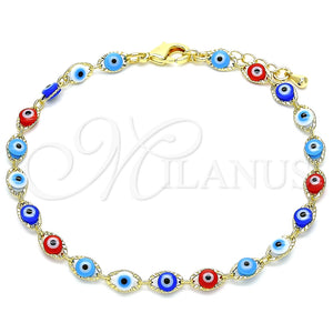 Gold Filled Bracelet — Fancy Bracelet Evil Eye Design Multicolor Resin 03.63. — main product view — SKU 141406 | Oro Laminado brazalete — elegante Bracelet Evil Eye diseño Multicolor Resin 03.63. — SKU 141406