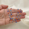 Oro Laminado Necklace and Bracelet, Gold Filled Style Evil Eye Design, Multicolor Resin Finish, Golden Finish, 06.63.0255