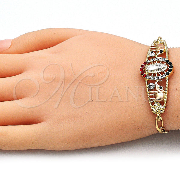 Gold Filled Bracelet — Fancy Bracelet Guadalupe and Elephant Design with Multicolor — alternate product view — SKU 141409 | Oro Laminado brazalete — elegante Bracelet Guadalupe and Elephant diseño with Multicolor — SKU 141409