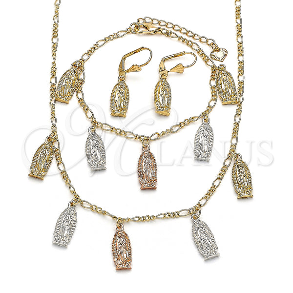 Gold Filled Ring — Necklace Bracelet and Earring Guadalupe Design Polished Tricolor — main product view — SKU 141450 | Oro Laminado anillo — Necklace Bracelet and Earring Guadalupe diseño pulido Tricolor — SKU 141450