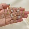 Oro Laminado Necklace, Bracelet and Earring, Gold Filled Style Turtle Design, Polished, Tricolor, 06.351.0005