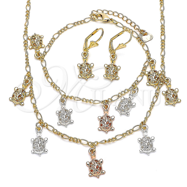 Gold Filled Ring — Necklace Bracelet and Earring Turtle Design Polished Tricolor — main product view — SKU 141452 | Oro Laminado anillo — Necklace Bracelet and Earring Turtle diseño pulido Tricolor — SKU 141452