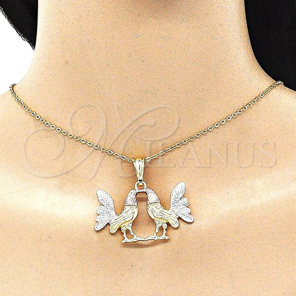 Gold Filled Pendant — Fancy Pendant Polished Tricolor 05. — alternate product view — SKU 141478 | Oro Laminado dije — elegante Pendant pulido Tricolor 05. — SKU 141478