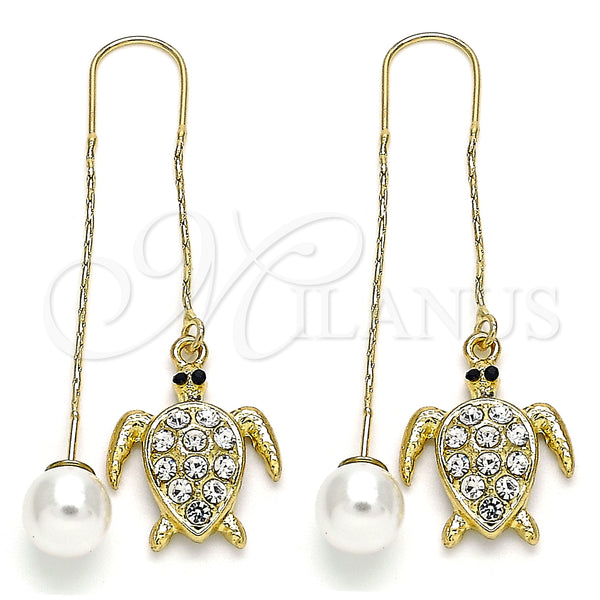 Gold Filled Ring — Threader Earring Turtle Design with White and Black — main product view — SKU 141483 | Oro Laminado anillo — Threader Earring Turtle diseño with blanco and negro — SKU 141483