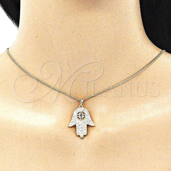 Gold Filled Necklace — Pendant Necklace Hand of God and Judaica Design — alternate product view — SKU 141491 | Oro Laminado collar — Pendant Necklace Hand of God and Judaica diseño — SKU 141491